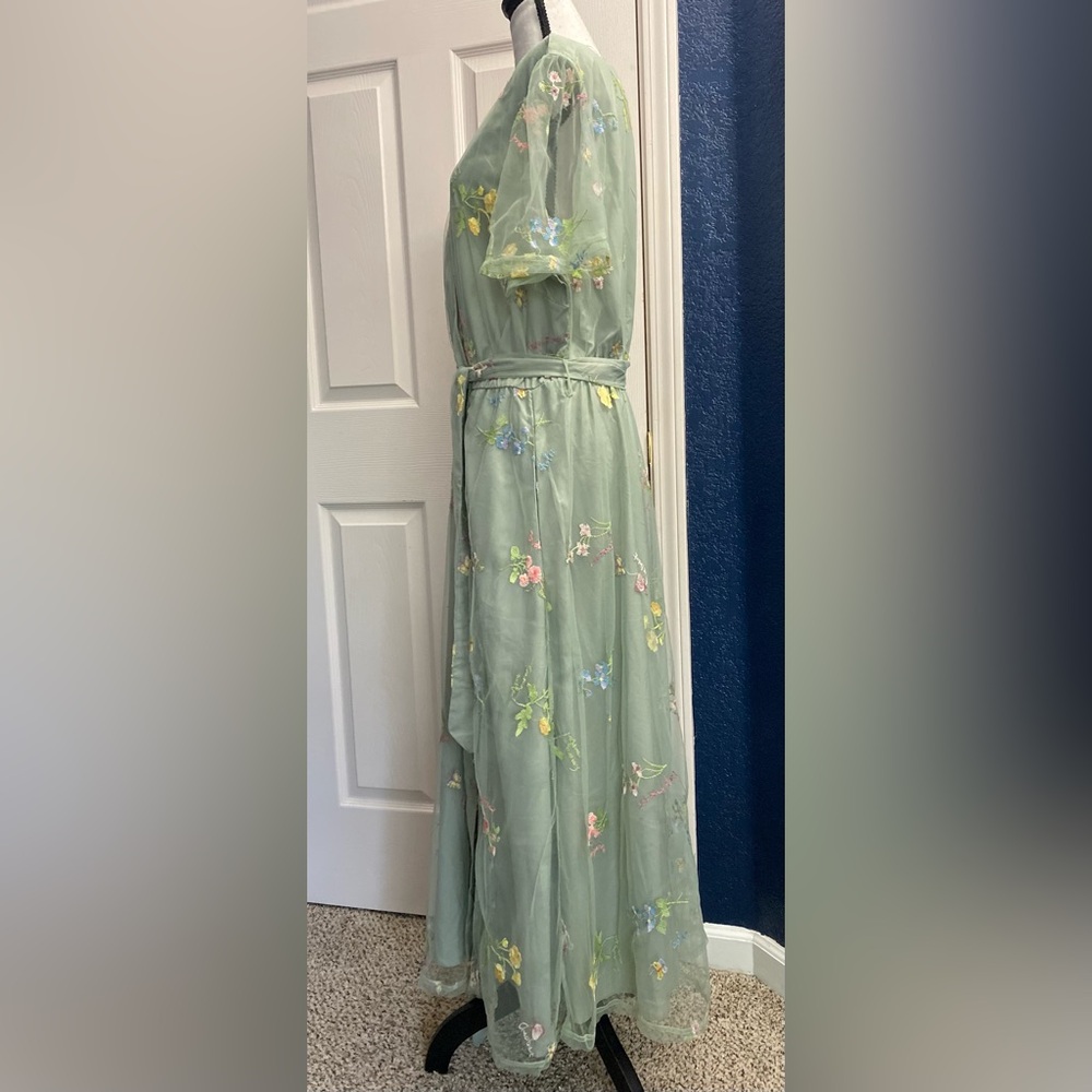 BloomChic Mint Green Floral Embroidered Maxi Dress - Picture 2 of 5